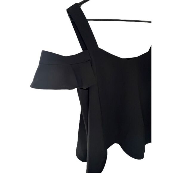 TopShop Black Professional Babydoll Tank Top With Exposed Shoulder - Picture 3 of 6